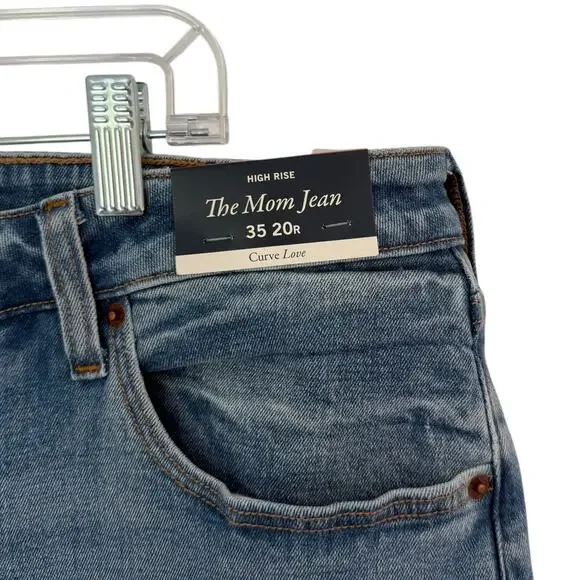 NWT Abercrombie & Fitch The Mom High Rise Curve Love Jeans Size 35 / 20R - Picture 6 of 12